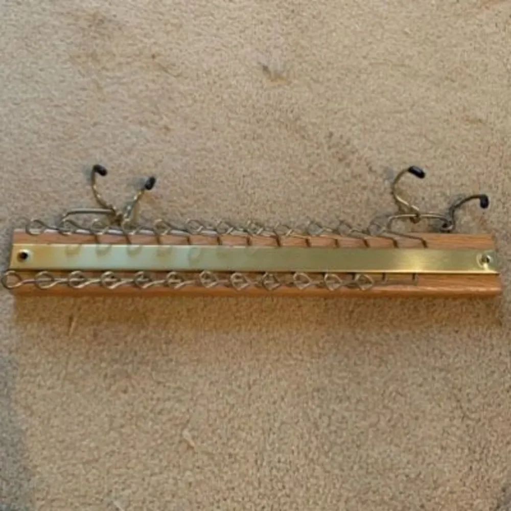 Vintage Tie Belt Wall Mount Rack Holds 30